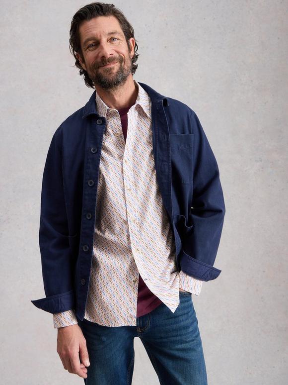 Salcombe LS Fish Print Shirt