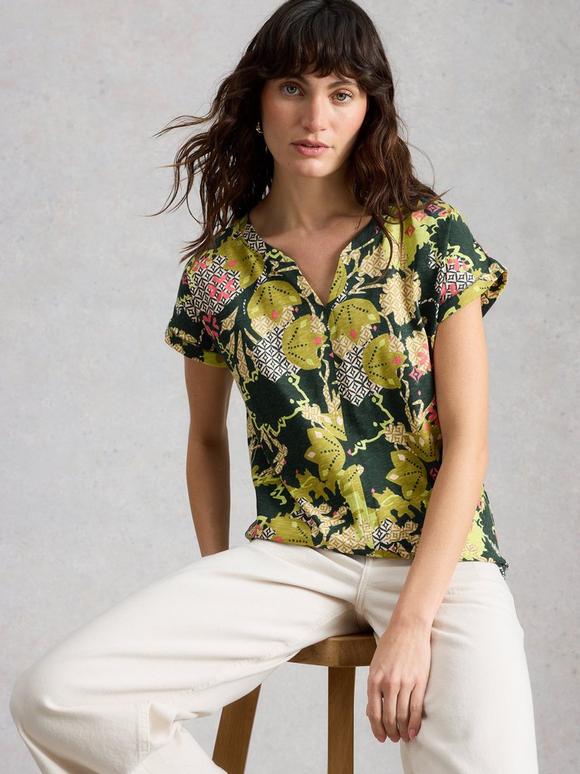 NELLY NOTCH NECK SHORT SLEEVE T-SHIRT