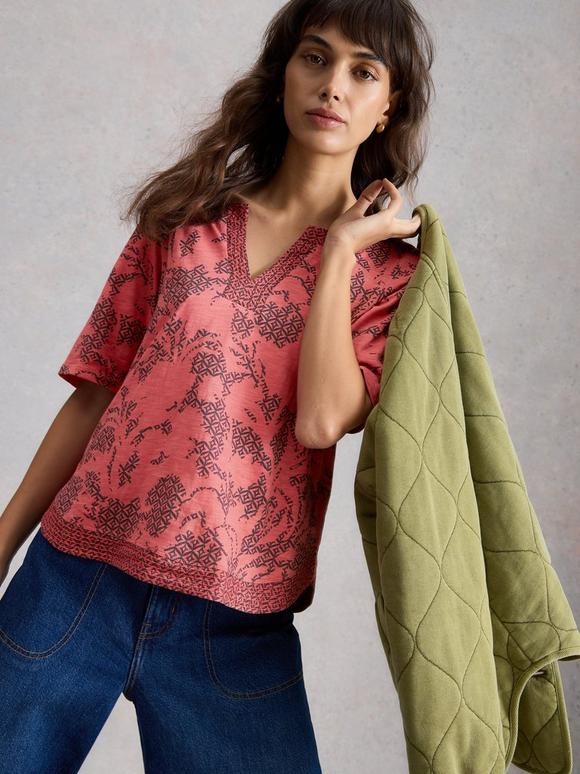 WEAVER NOTCH NECK SHORT SLEEVE TEE