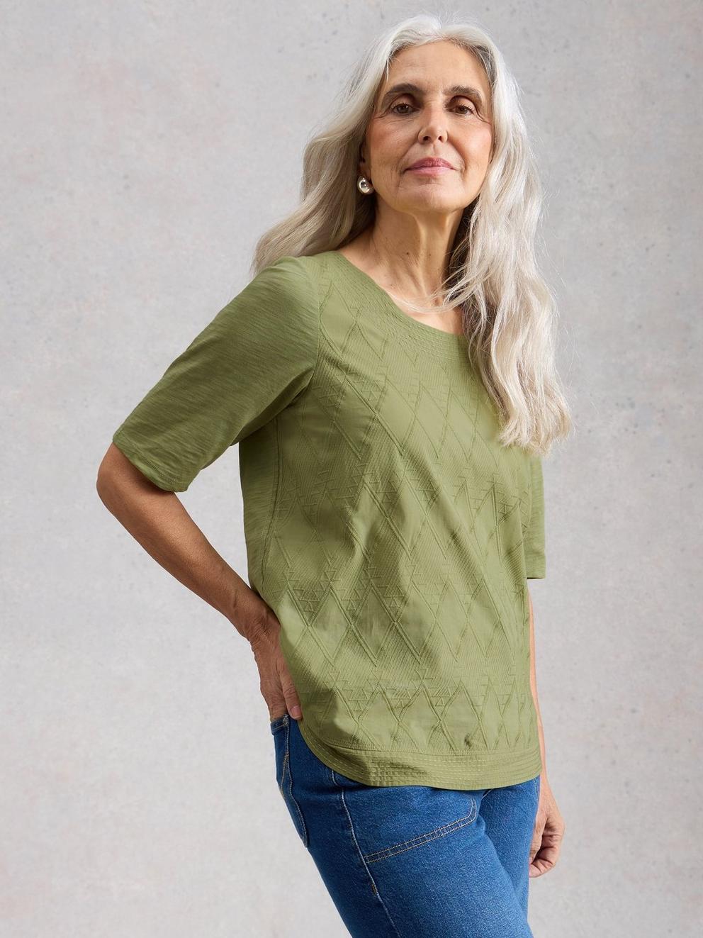 WEAVER BRODERIE TEE