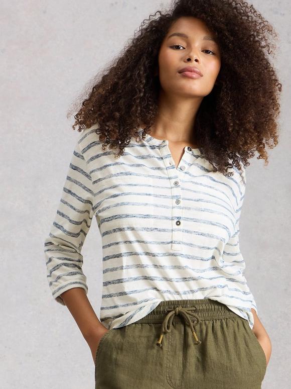 BETH STRIPE 34 SLEEVE SHIRT
