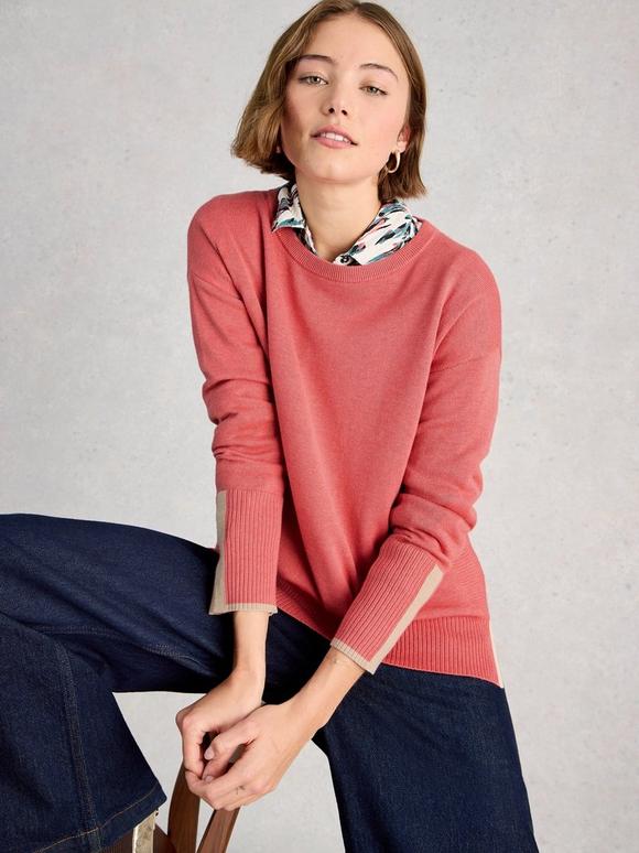 OLIVE CREW NECK LONG SLEEVE JUMPER