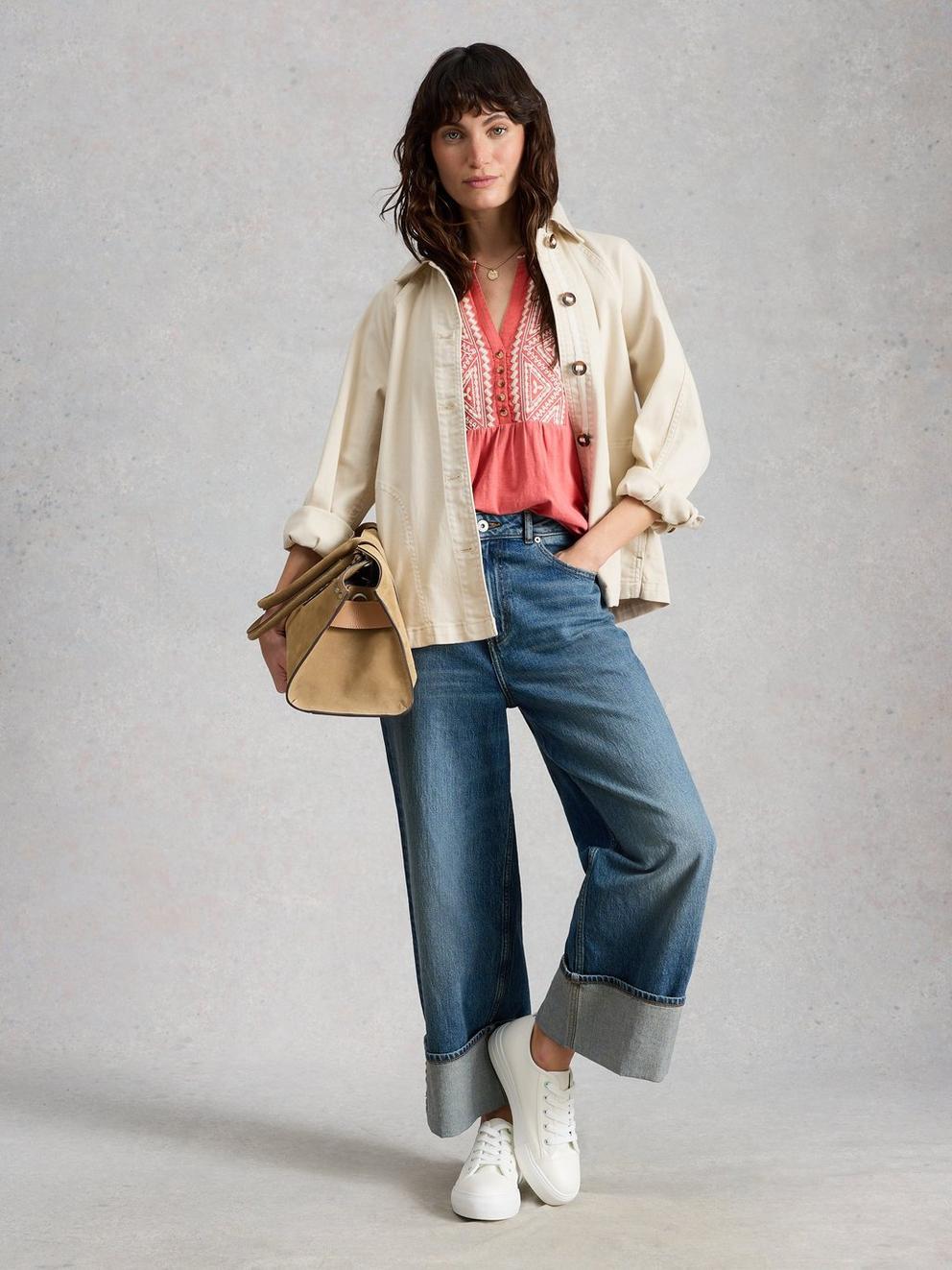 PEONY SLEEVELESS COLLARED SHIRT