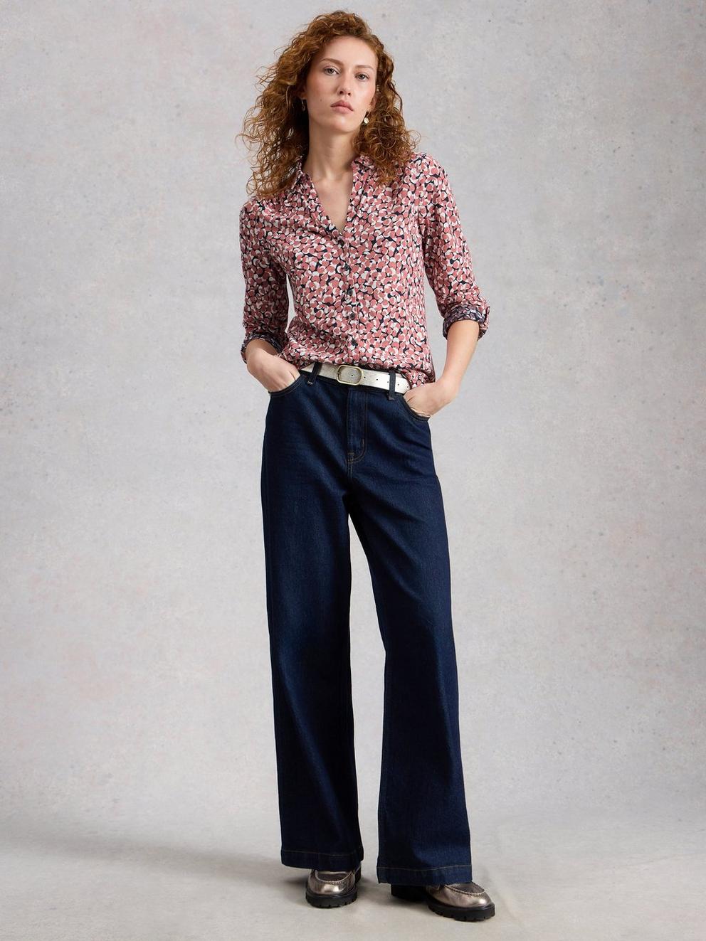 WOMENS ANNIE COLLARED JERSEY SHIRT