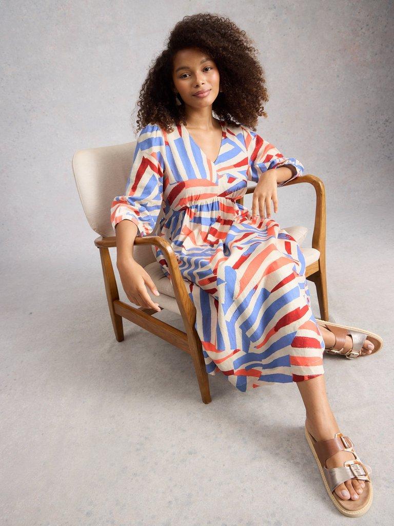 Kate Linen Blend Dress in PINK PRINT | White Stuff