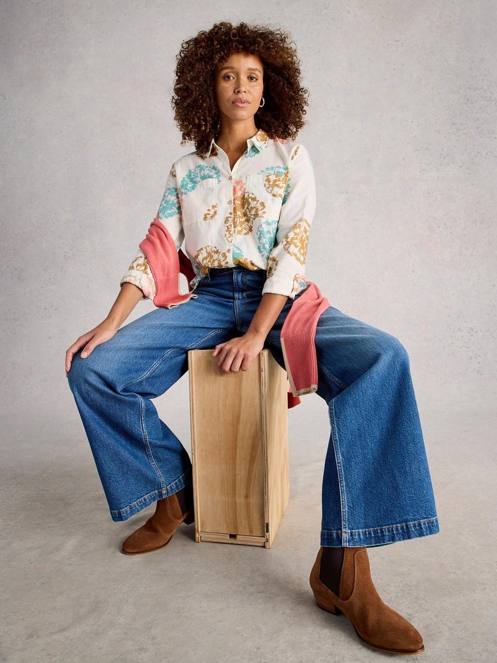 Sophie Organic Cotton Long Sleeve Collared Shirt