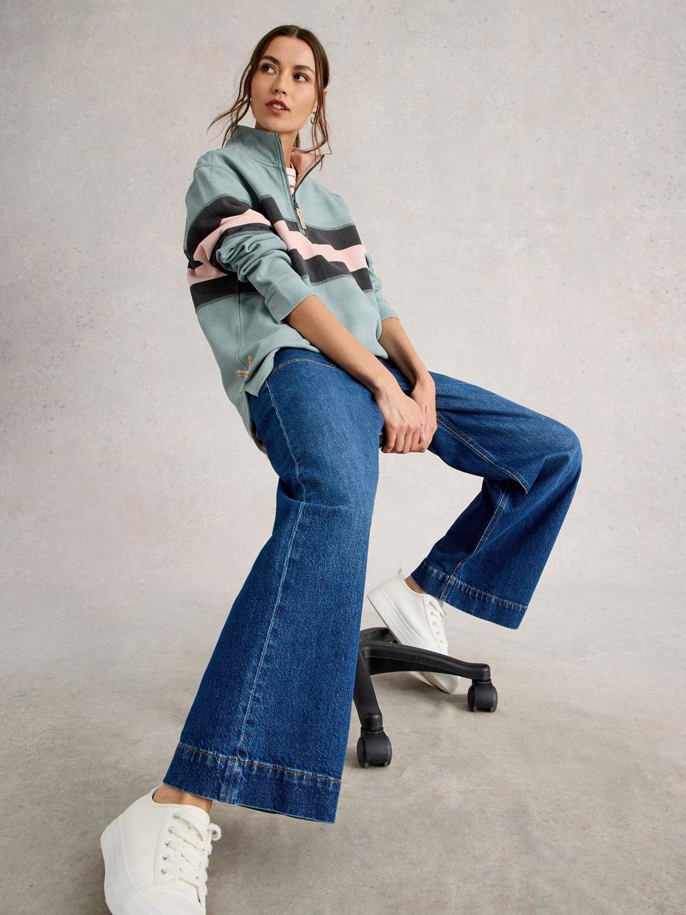 COLOURBLOCK PIQUE SWEAT