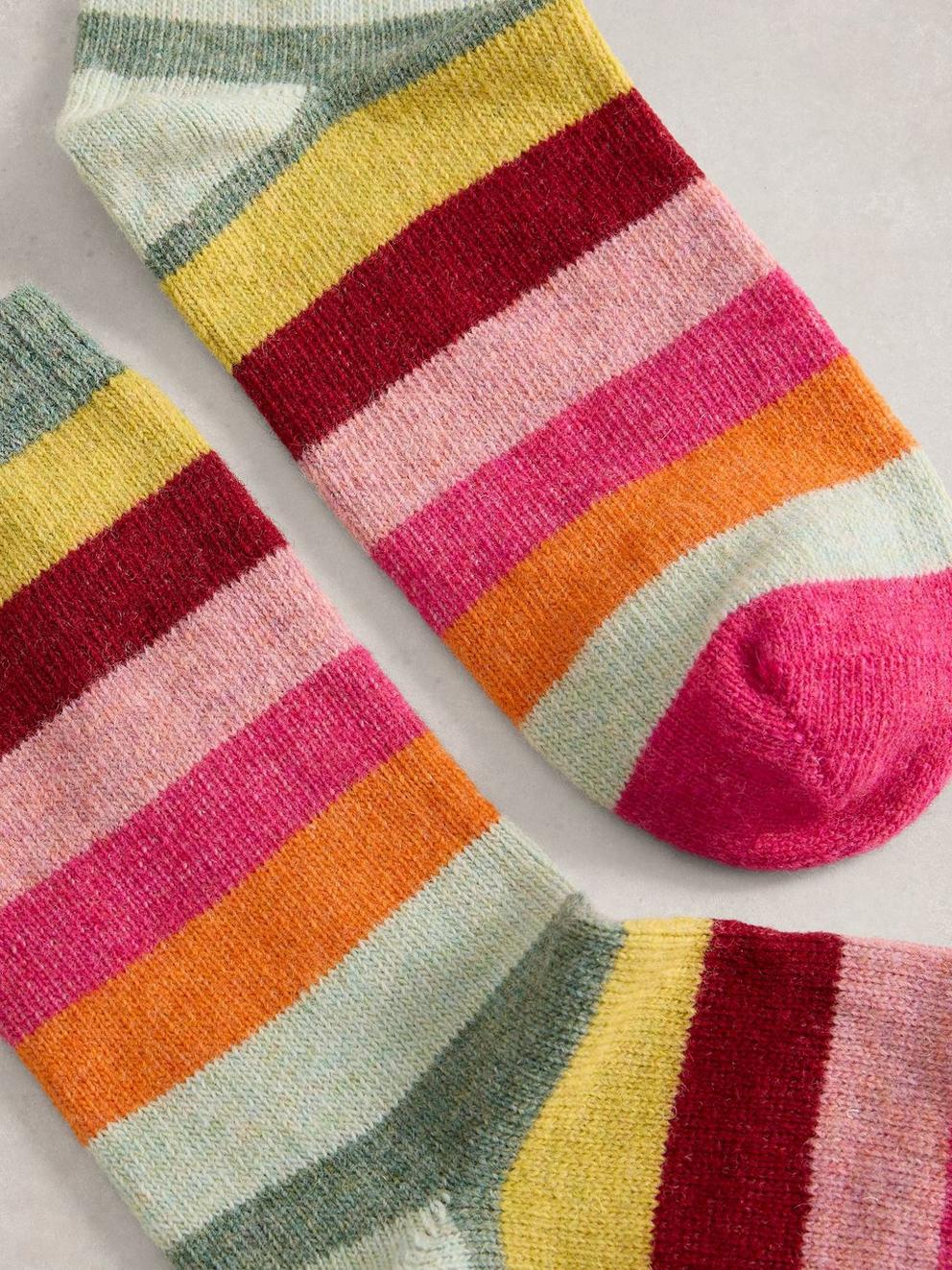 Block Stripe Wool Sock