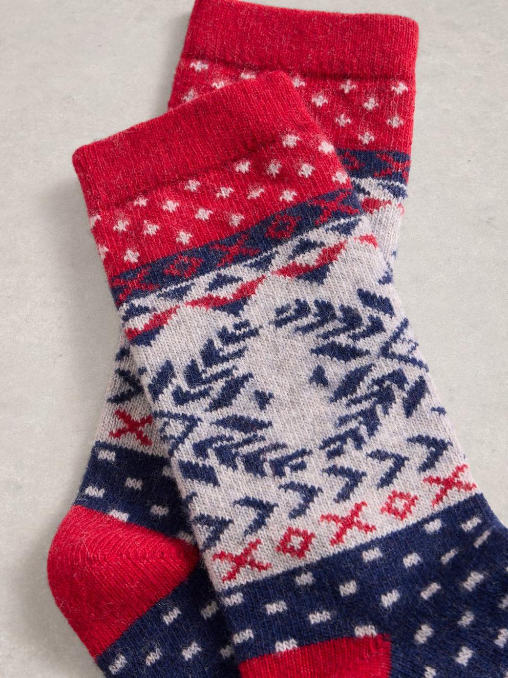 Block Fairisle Wool Sock