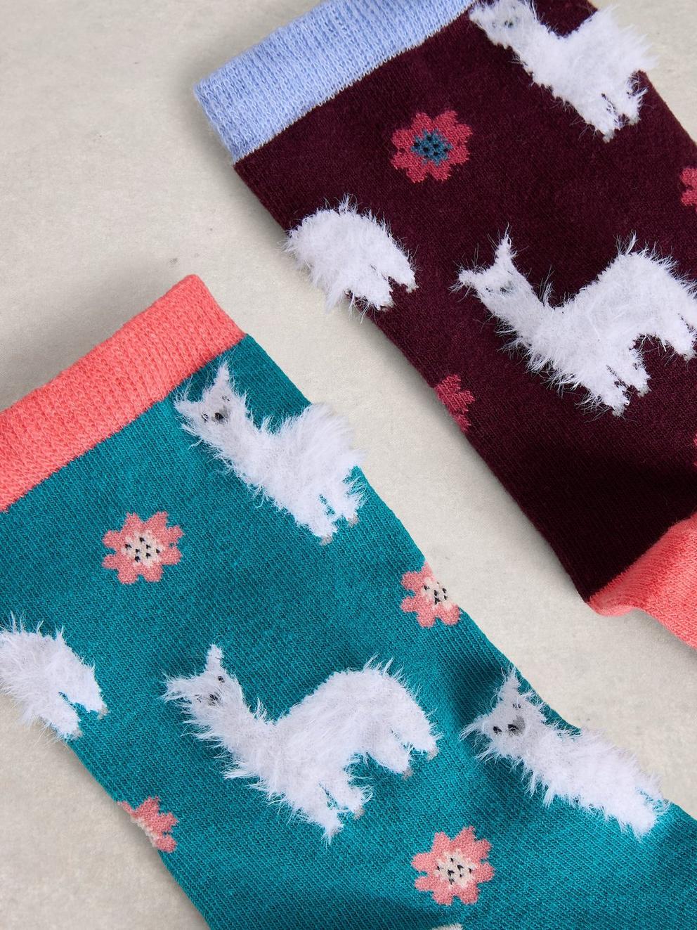 2 Pack Fluffy Llama Socks