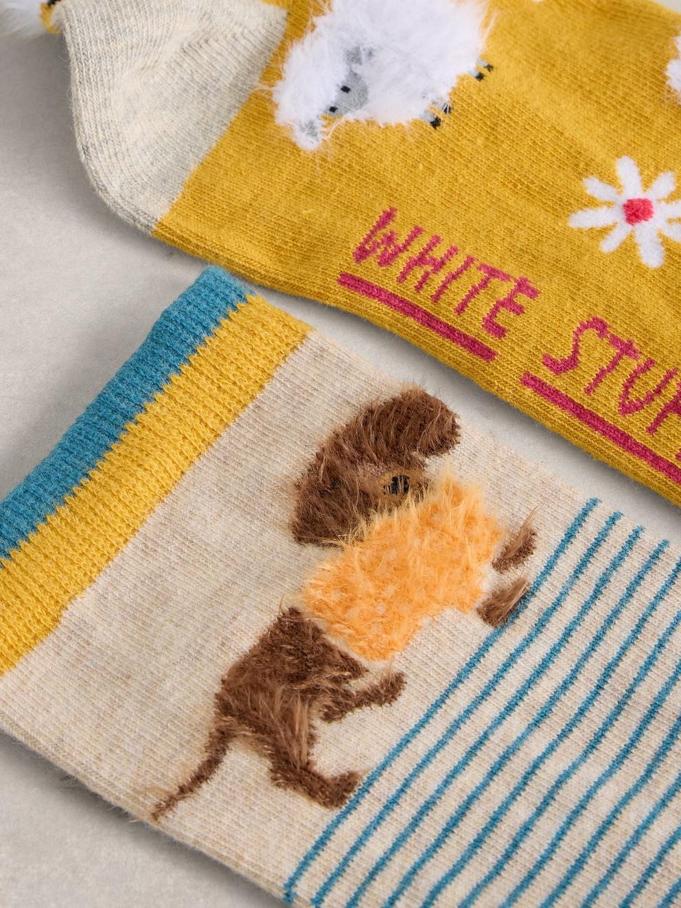 2 Pack Fluffy Animal Socks