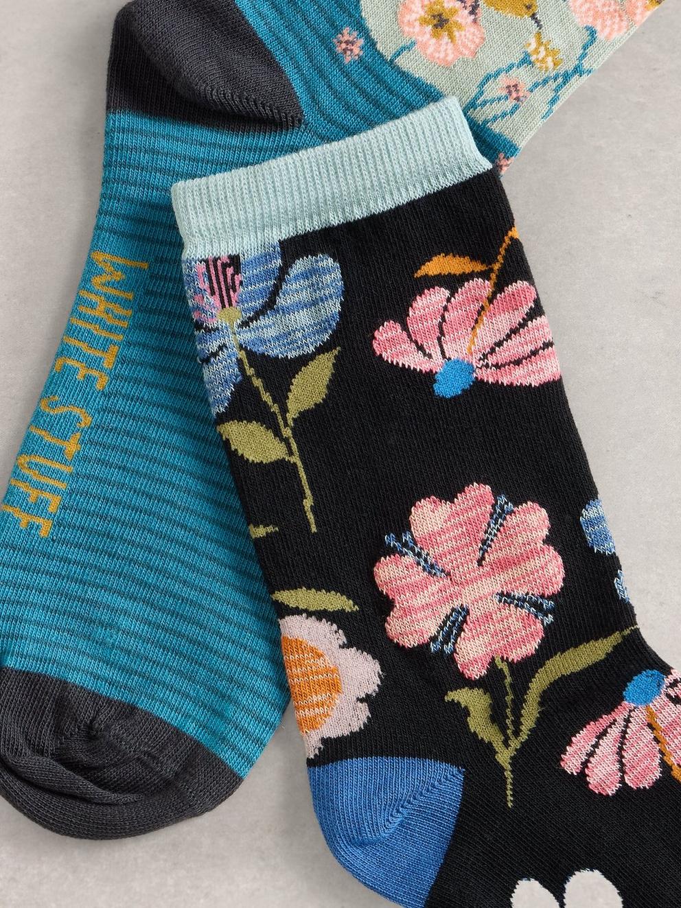 2 Pack Floral Ankle Socks