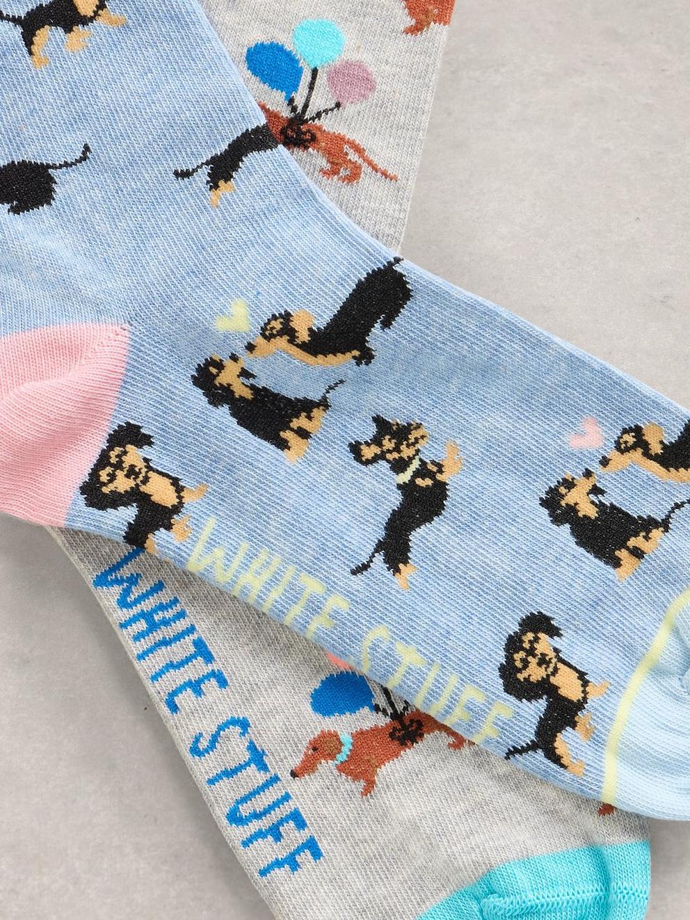 2 Pack Sausage Dog Ankle Socks