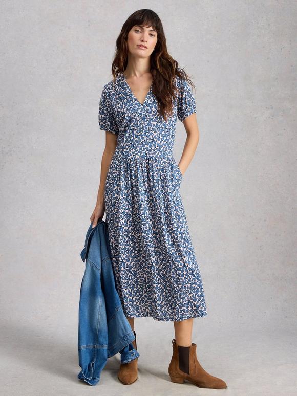 Leah Short Sleeve Jersey Midi Dress