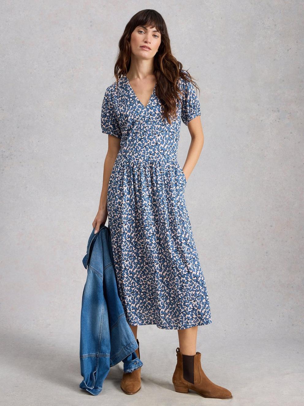 Leah Short Sleeve Jersey Midi Dress