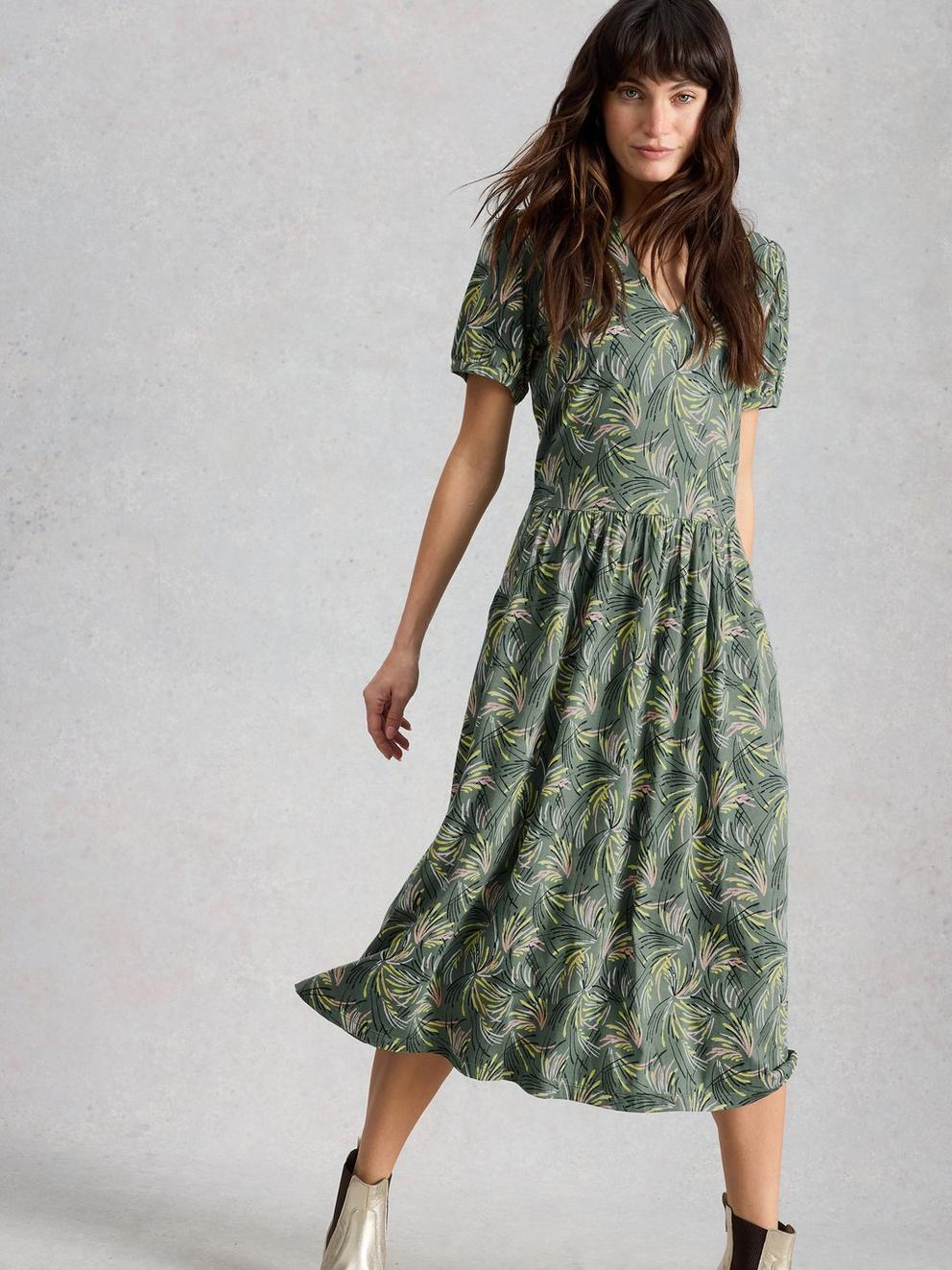 Leah Short Sleeve Jersey Midi Dress