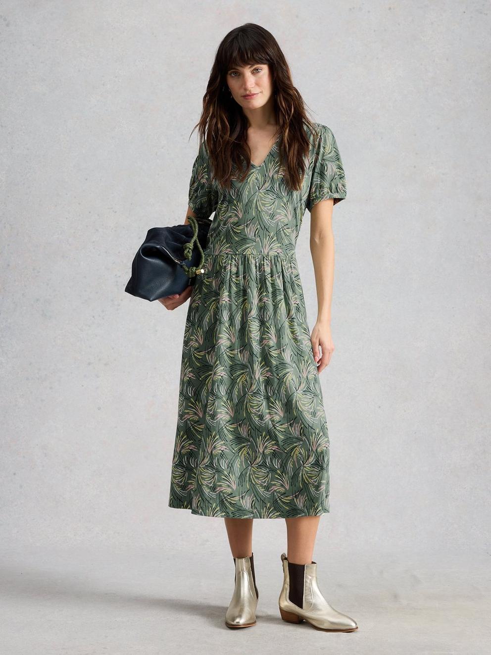 Leah Short Sleeve Jersey Midi Dress