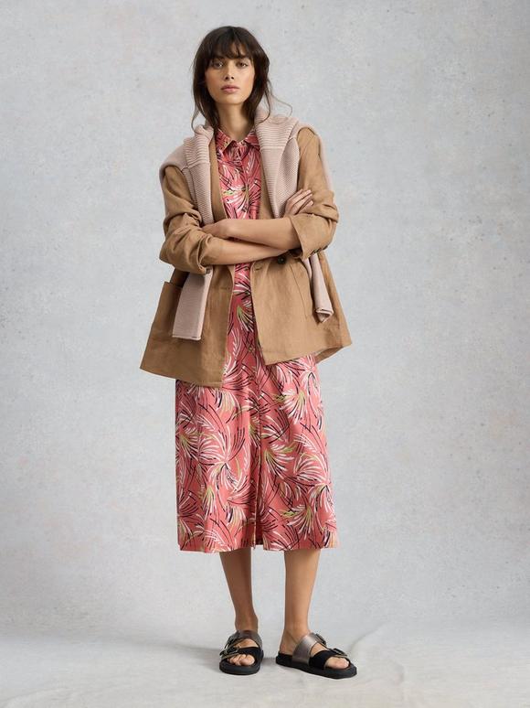 Rua Jersey Collared Short Sleeve Shirt Dress