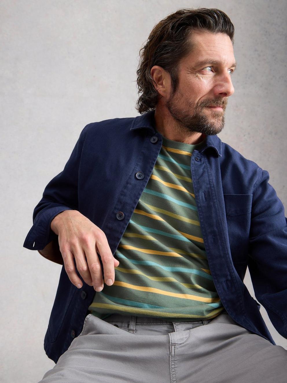 Abersoch Striped Crew Neck Tee