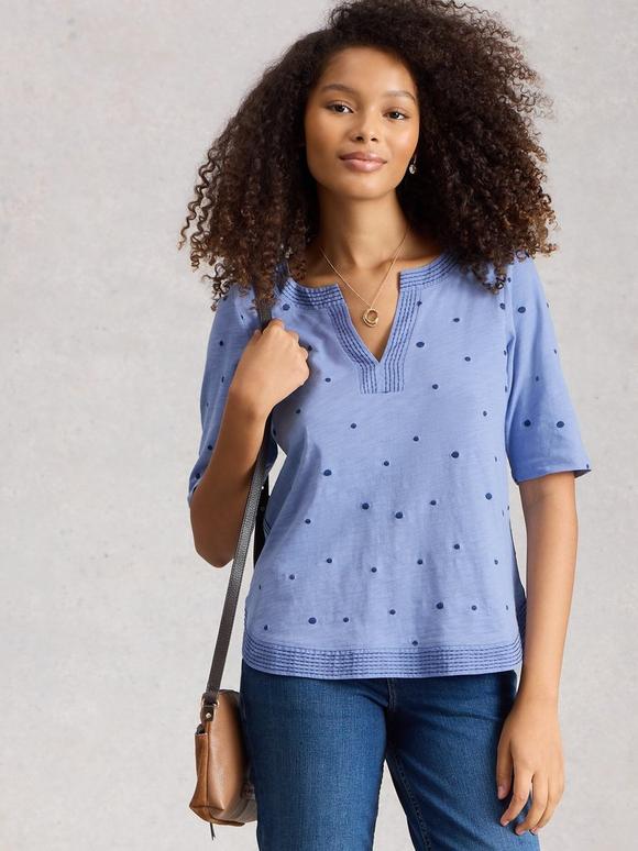 WEAVER NOTCH EMBROIDERED TEE