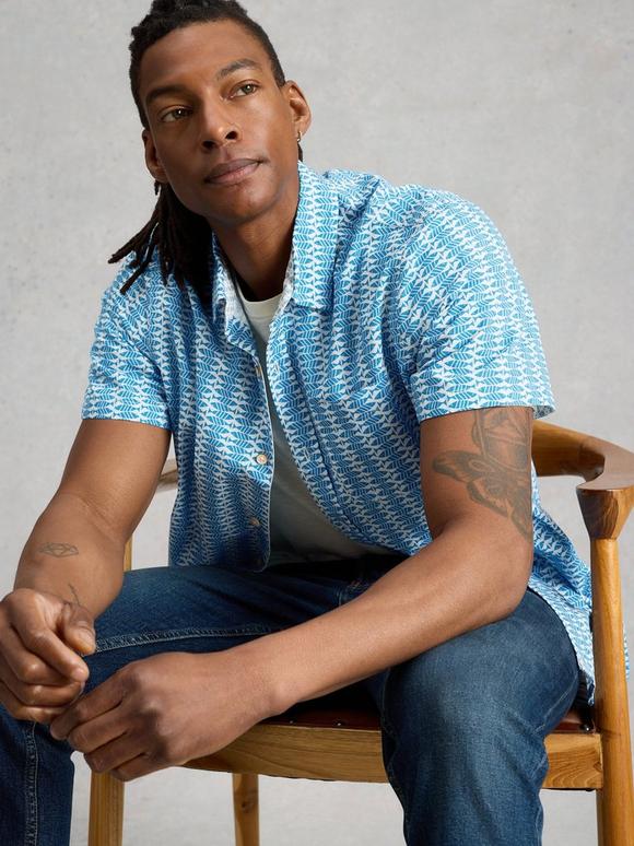 Finsbury SS Fish Print Shirt