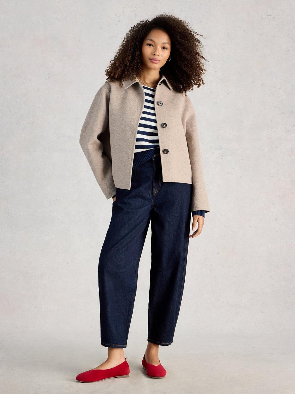 Aden Wool Blend Collared Jacket