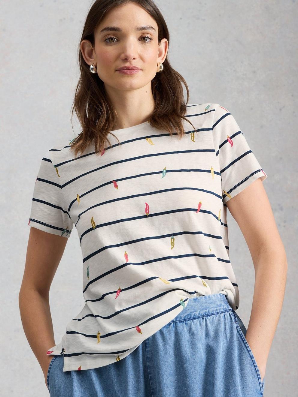 ABBIE STRIPED T-SHIRT