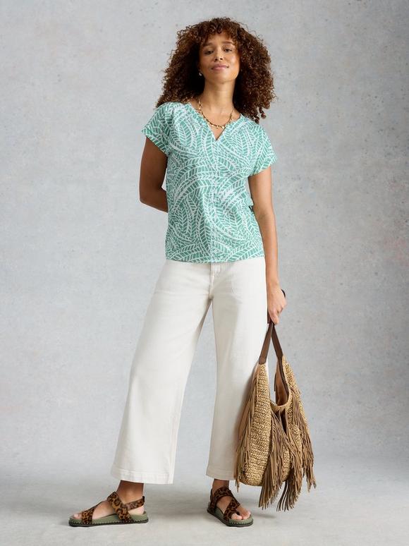 NELLY PRINT EMBROIDERED TEE