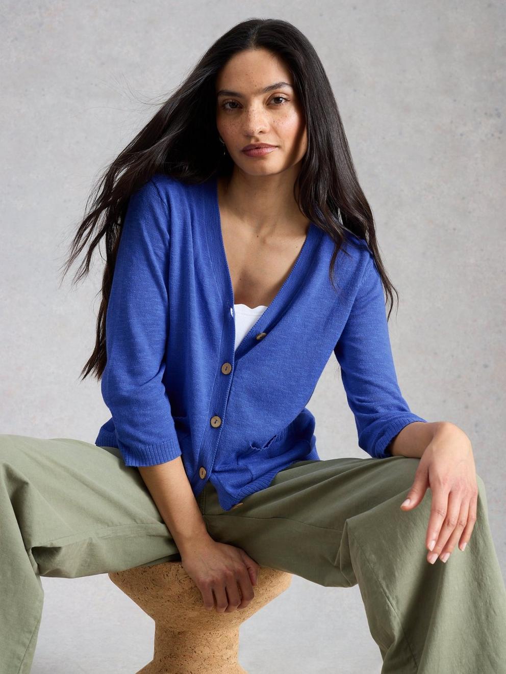 NOVA LINEN BLEND CARDIGAN