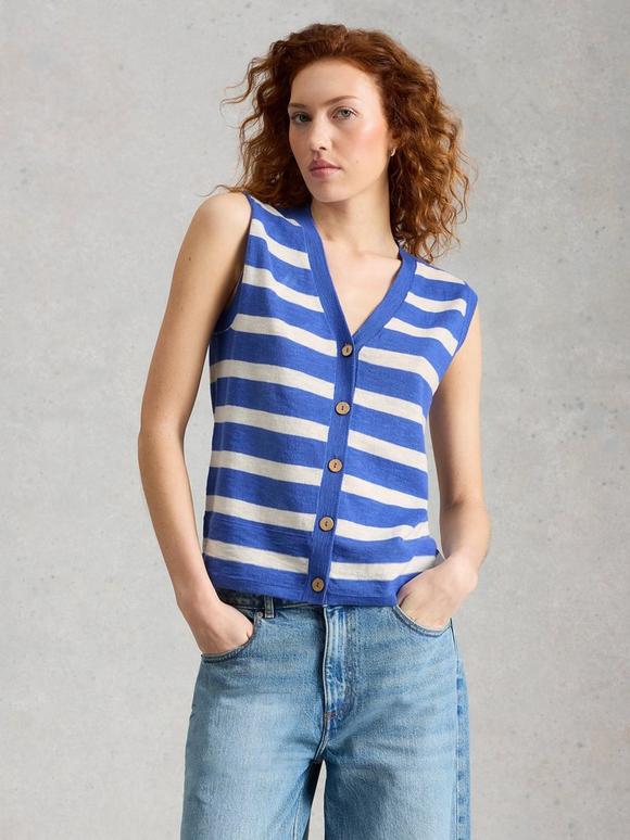 NOVA LINEN BLEND STRIPE TANK