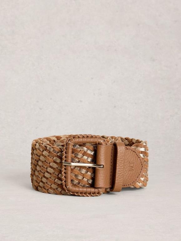 Leather Wide Weave Belt
