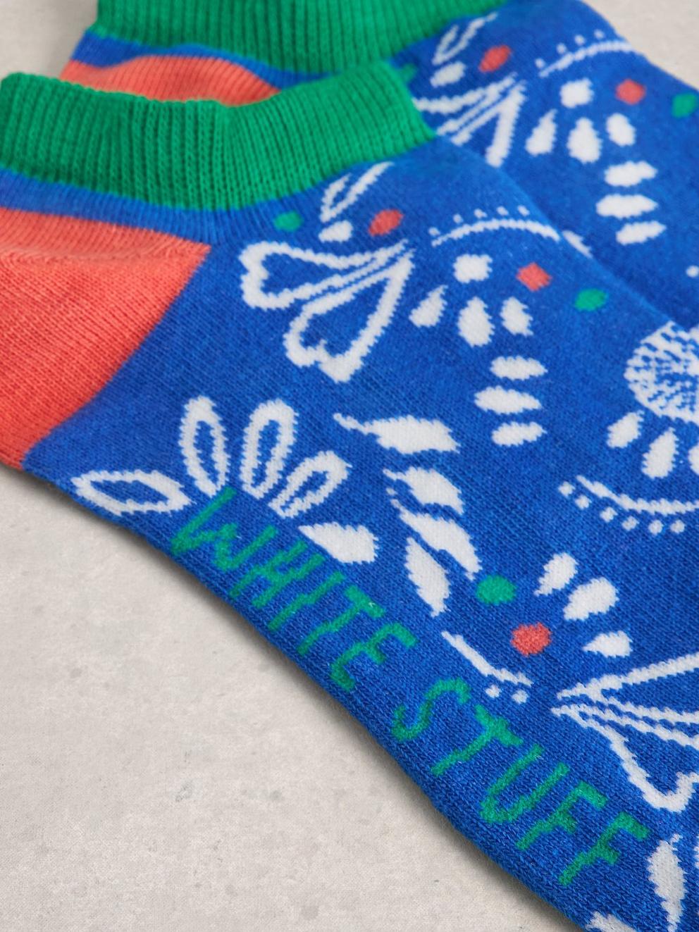 Printed Floral Trainer Sock