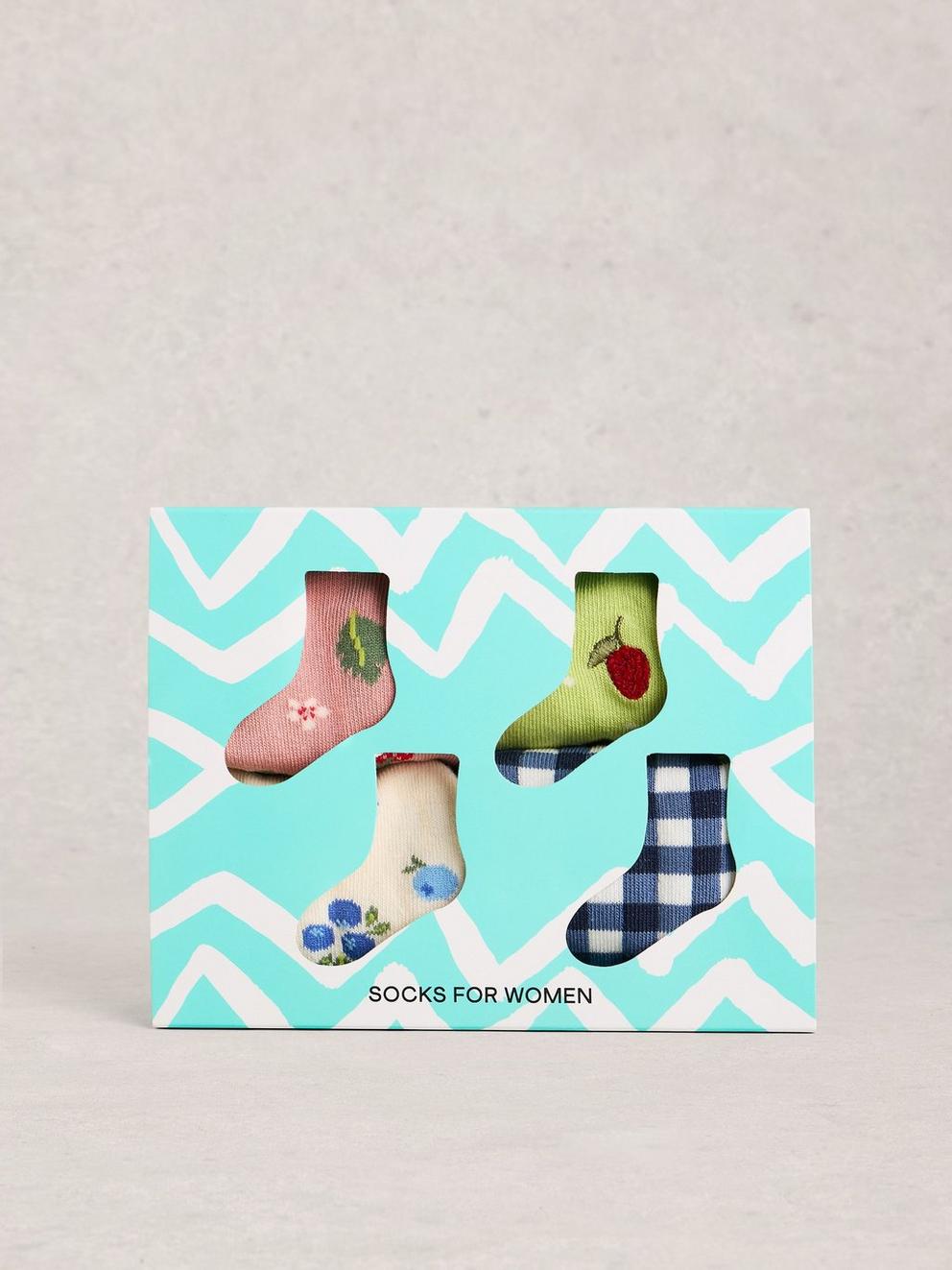 4PK Summer Fruit Ankle Socks