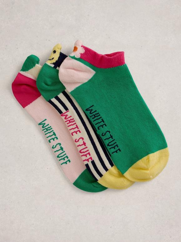 3PK Pop Trainer Socks