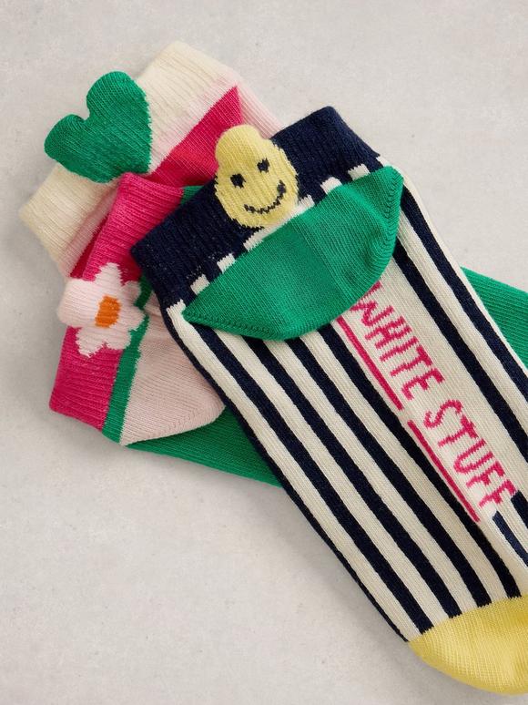 3PK Pop Trainer Socks