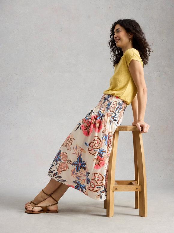 Suri Shirred Midi Skirt