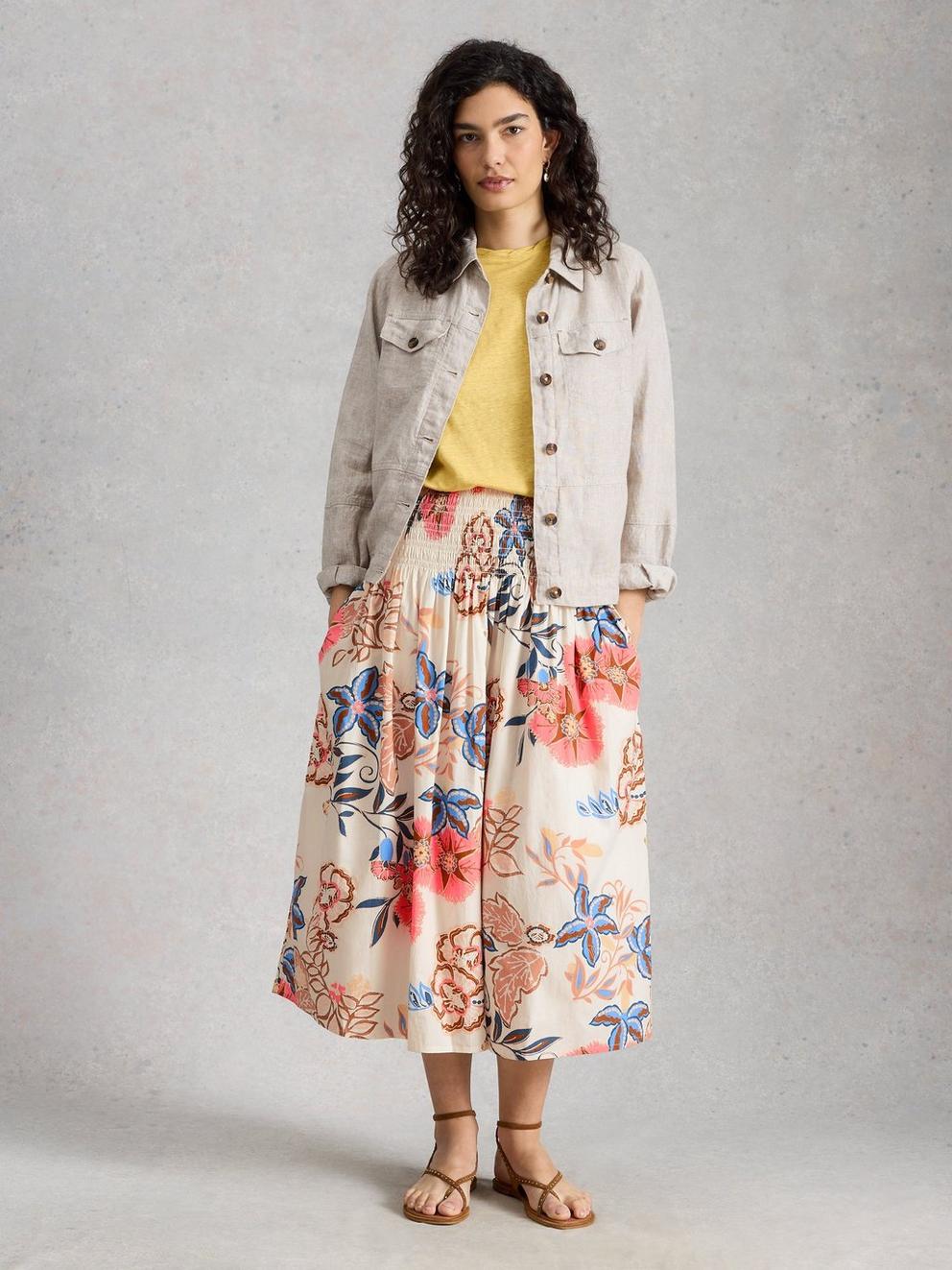 Suri Shirred Midi Skirt