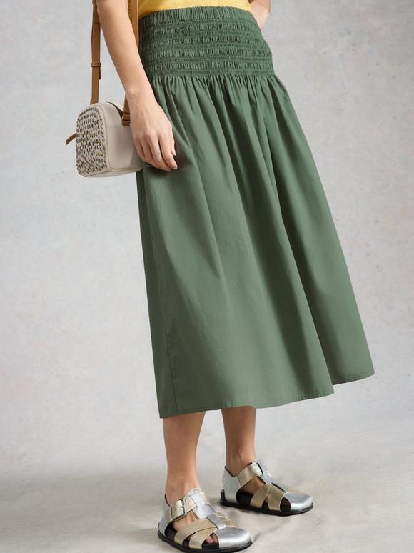 Suri Shirred Midi Skirt