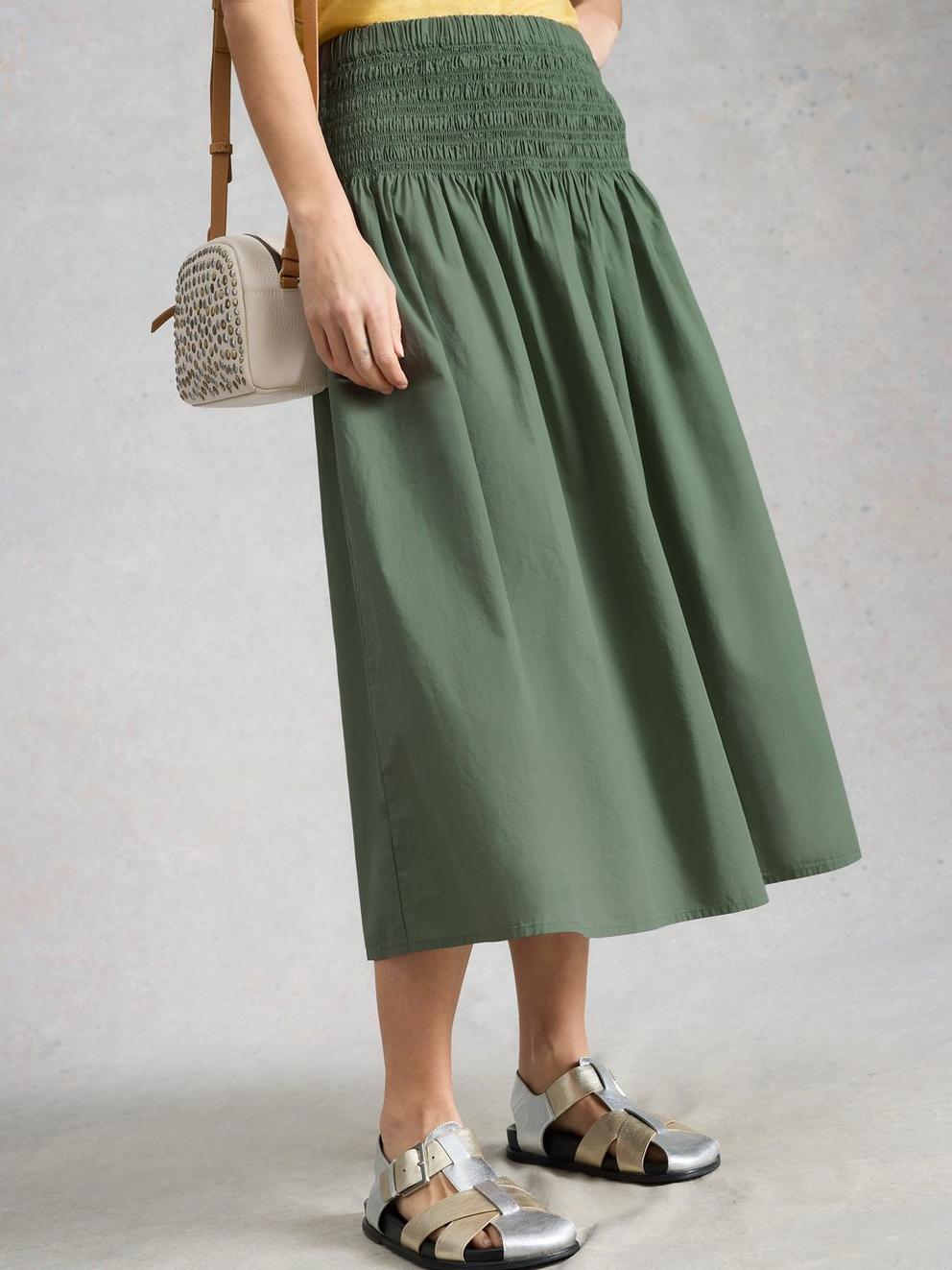 Suri Shirred Midi Skirt
