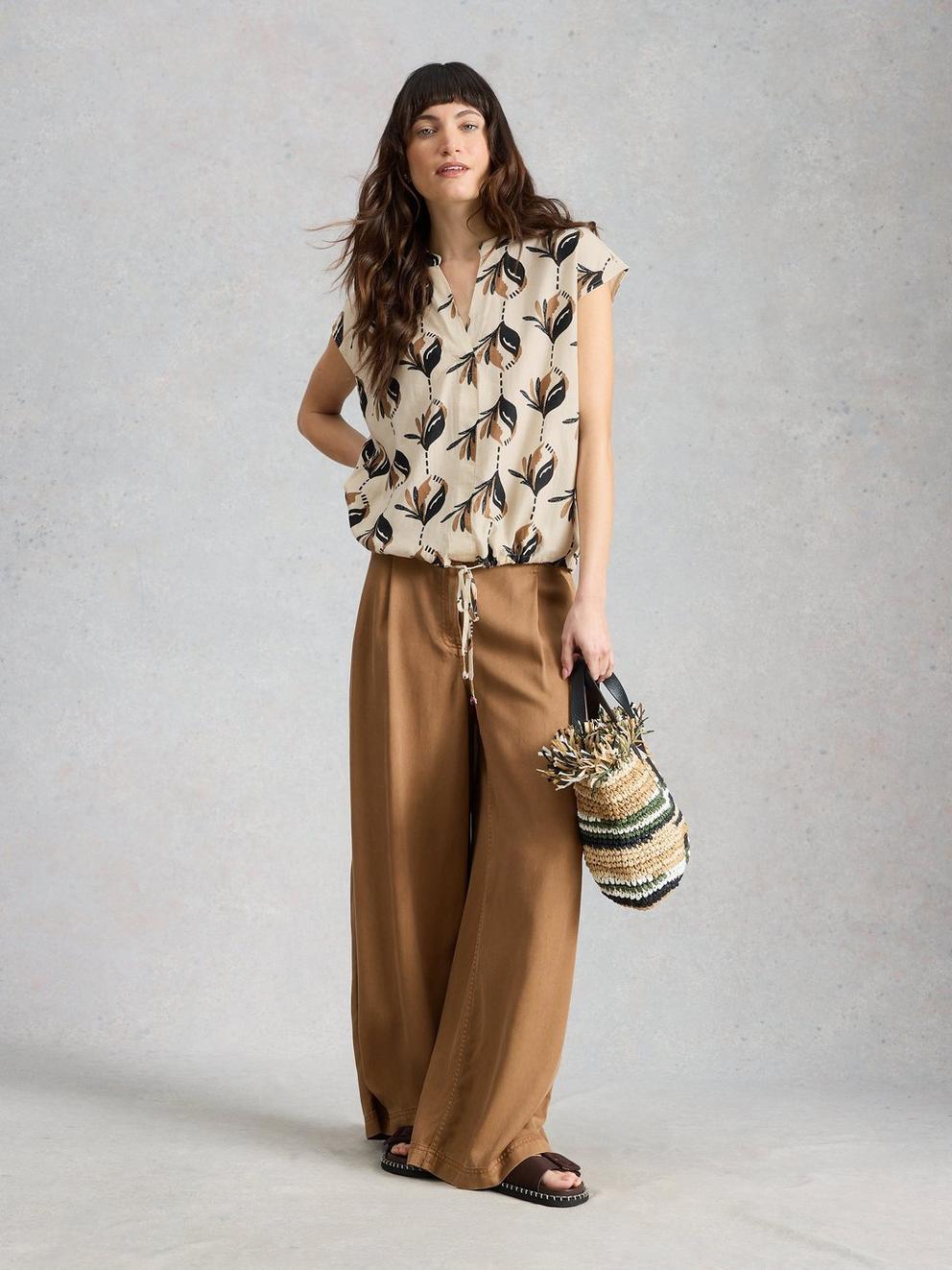 Nicole Linen Blend Sleeveless Top