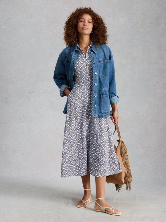 Rua Jersey Collared Midi Dress