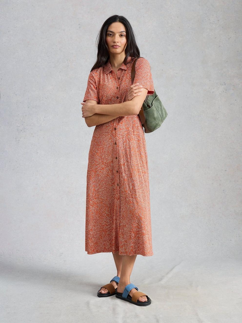 Rua Jersey Collared Midi Dress