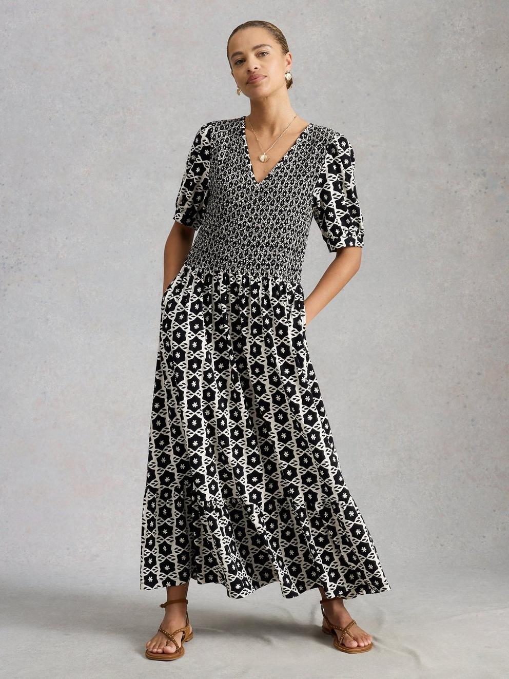 Nola Shirred Jersey Dress