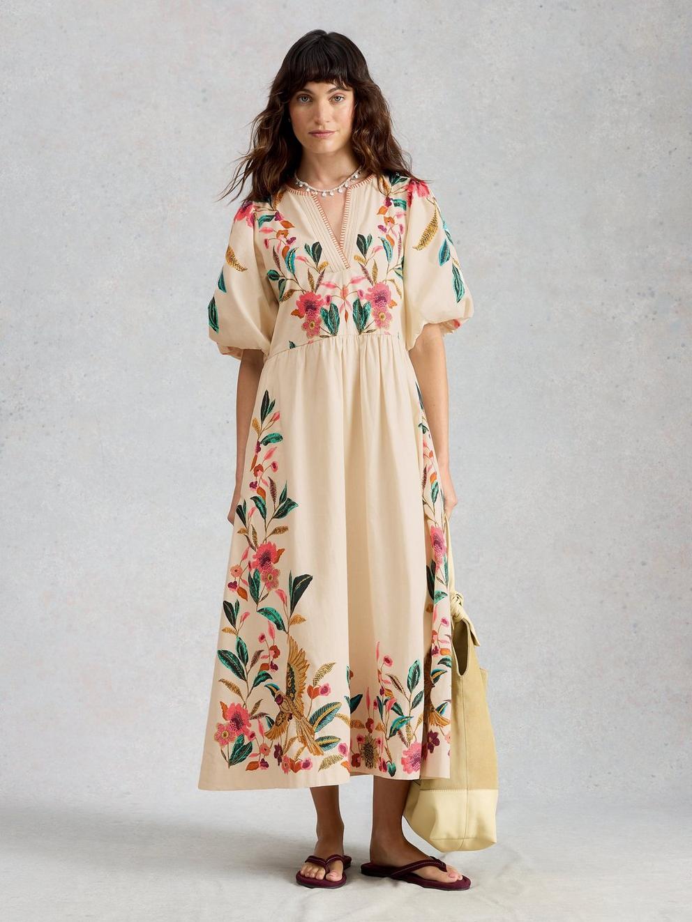 Maeve Embroidered Midi Dress