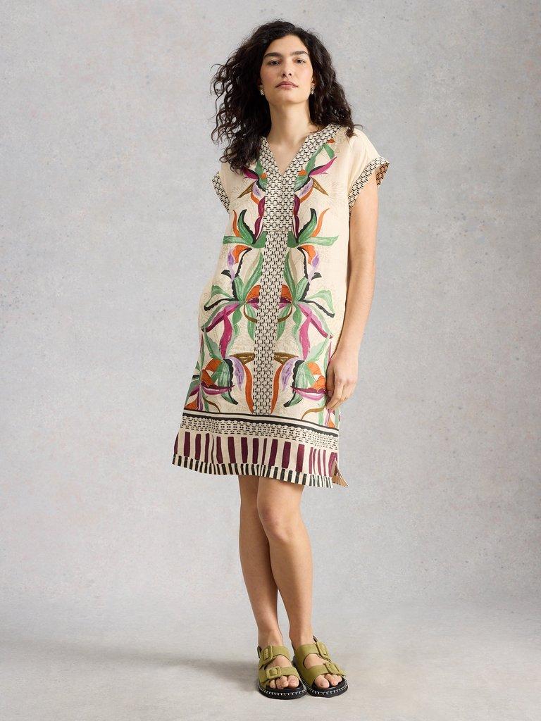 Jolene Broderie Midi Dress in GREEN MULTI | White Stuff US
