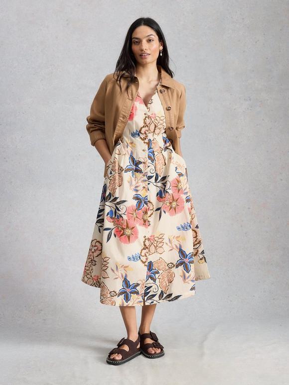 Kate Button Through Midi Dress