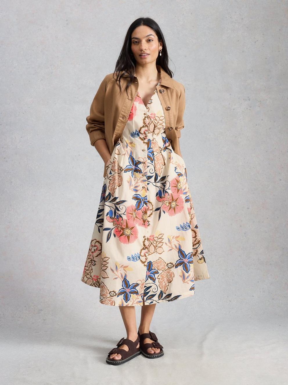 Kate Button Through Midi Dress