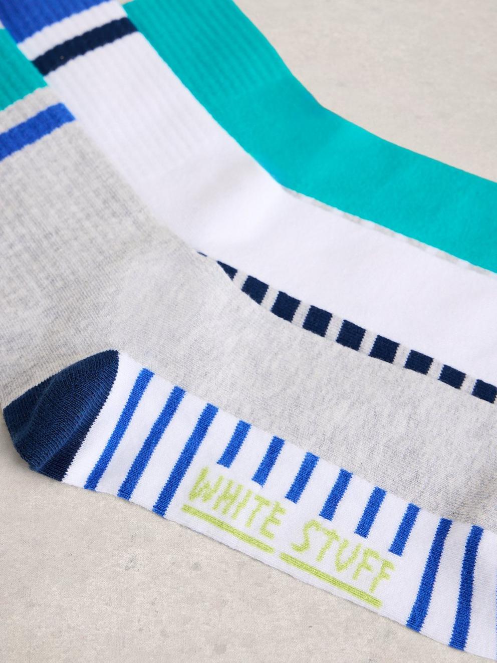 3PK Ribbed Ankle Socks