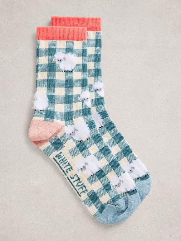 Patterned Fluffy Ankle Sock