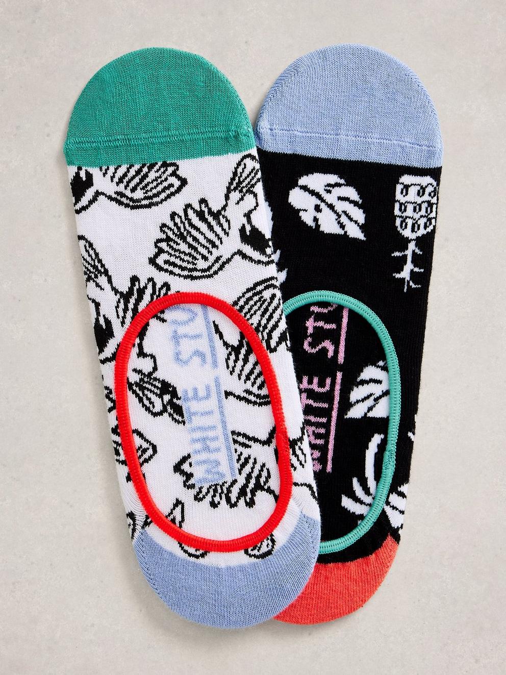 2PK Tropical No Show Socks